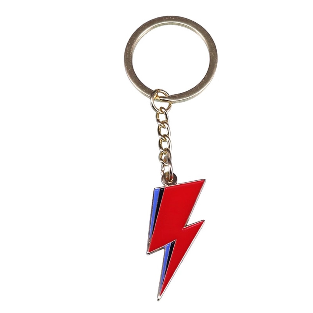 Bowie Bolt Gold Ring Keychain